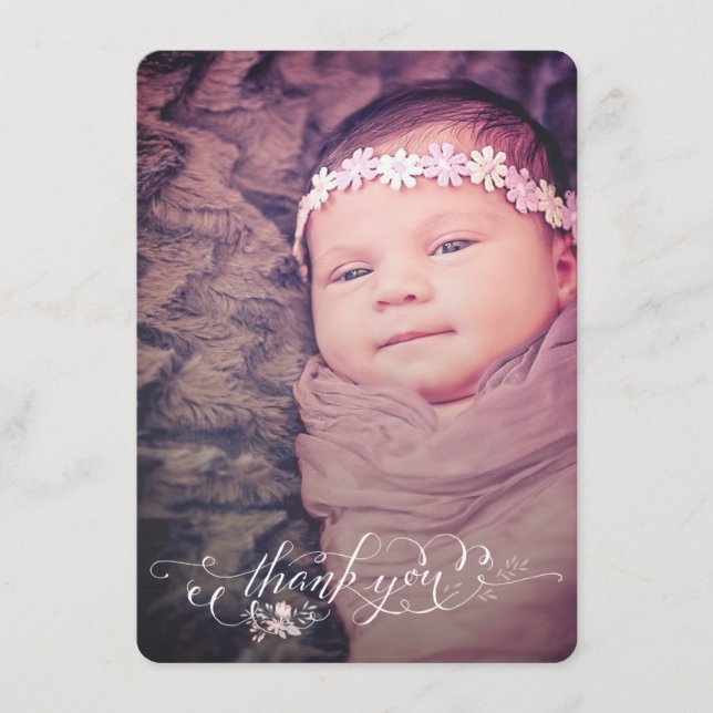 Baby Girl Sip & See Obrigado Anúncio de Nascimento (Frente)