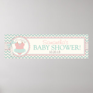Baby Girl Tutu Chevron Impressão Banner