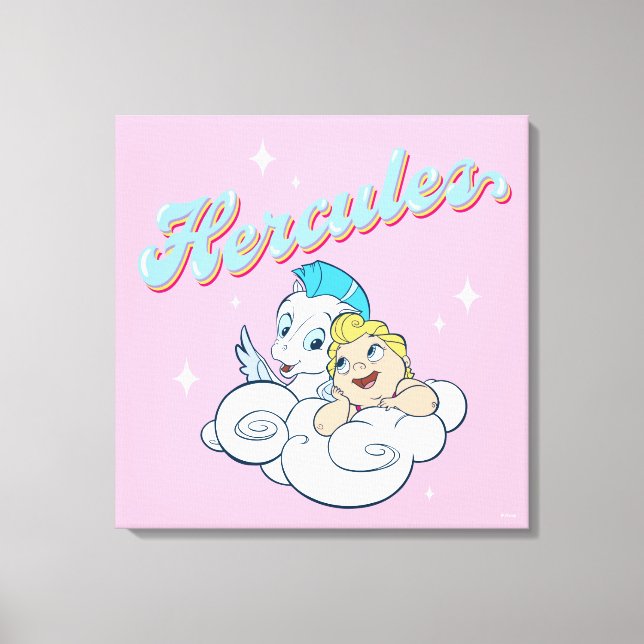 Baby Hercules and Pegasus on a Cloud Canvas Print (Frente)