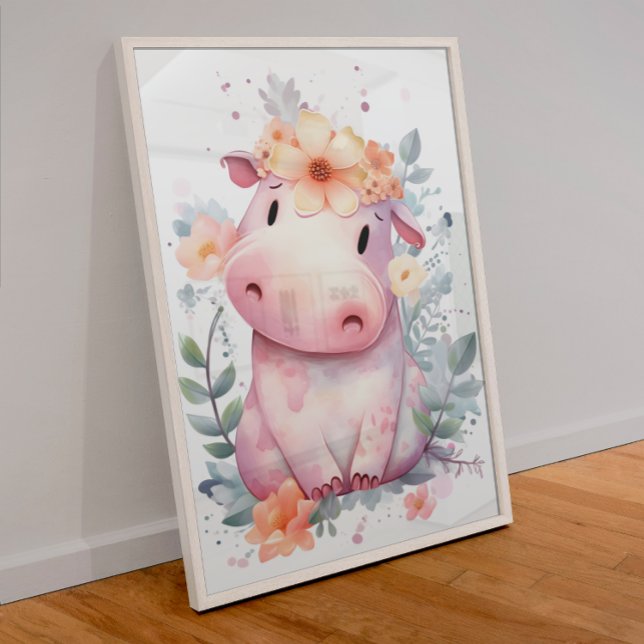 Baby Hippo Nursery Poster (Criador carregado)
