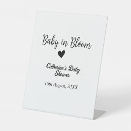 Baby in bloom baby shower simple black heart date