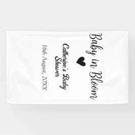 Baby in bloom baby shower simple black heart date