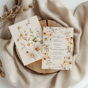 Baby In Bloom Tender Floral Chá de fraldas Invite
