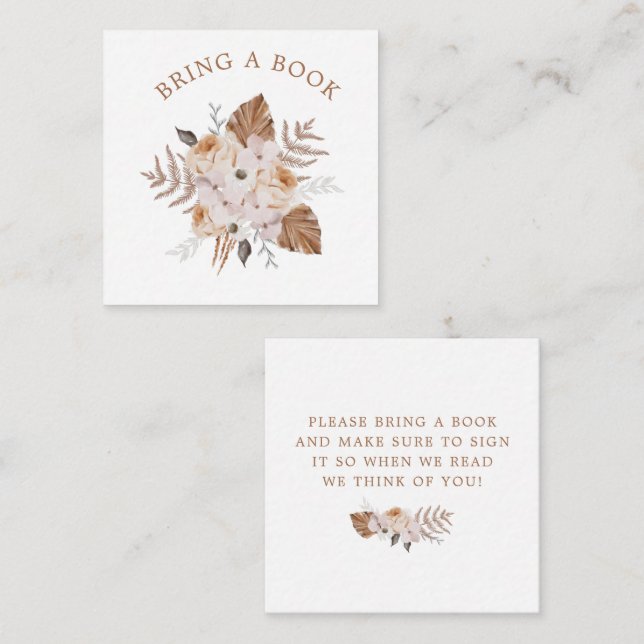 Baby In Bloom Traga um Cartão de Gabinete de Livro (Frente/Verso)