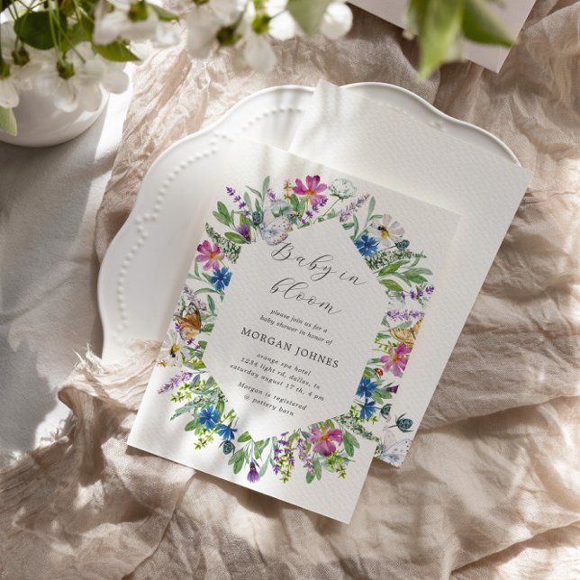 Baby In Bloom Wildflower Chá de fraldas Invite (Criador carregado)