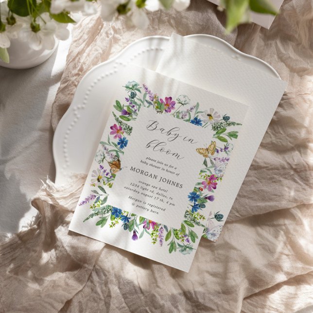 Baby In Bloom Wildflower Chá de fraldas Invite (Criador carregado)