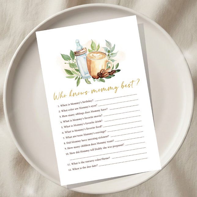 Baby is Brewing Coffee Shower Who knows Mommy Game (Criador carregado)