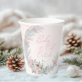 Baby its cold outside Pink Silver Baby Shower