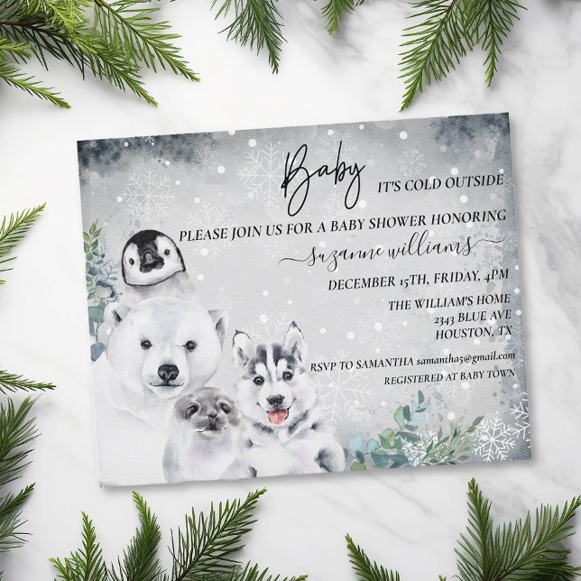 Baby It's Fold Outside Artic Animal Chá Winter (Criador carregado)