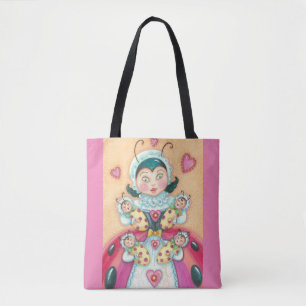 Baby Ladybugs Família TOTE SACO Rosa