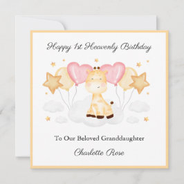 Baby Loss Birthday Orange Jungle Giraffe Card