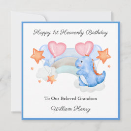 Baby Loss Boy Blue Dinosaur Heavenly Birthday Card