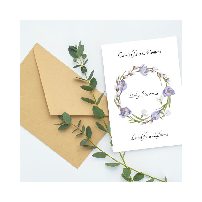 Baby Loss Carried Loved Floral Wreath Card (Criador carregado)