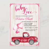 Baby Love Heart Balloons Chá de fraldas Convite