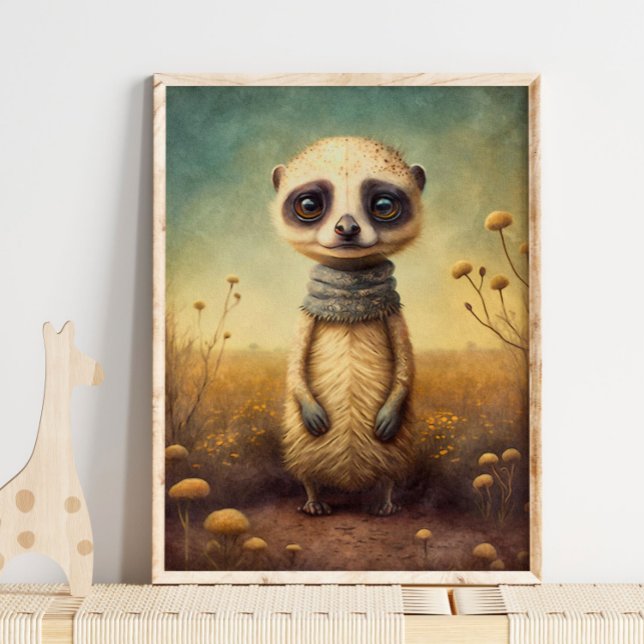 Baby Meerkat African Cute | Meerkat Wall Impressão (Criador carregado)