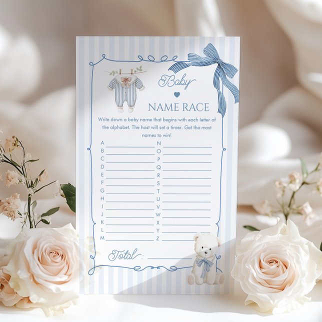 Baby Name Race French Nursery Coquette Bow (Criador carregado)