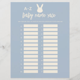Baby Name Race Game Blue Bunny chá de fraldas