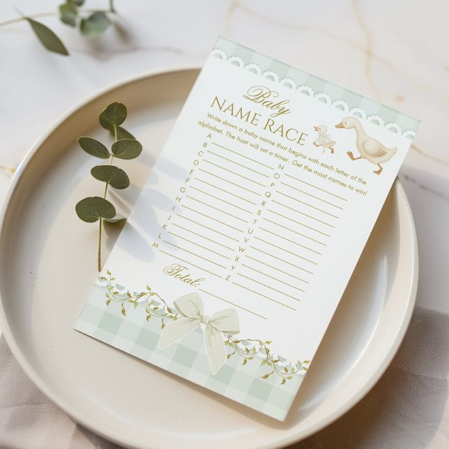 Baby Name Race Goose Sage Baby Shower game (Criador carregado)