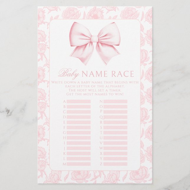 Baby Name Race Pink Arco Baby Girl Games (Frente)