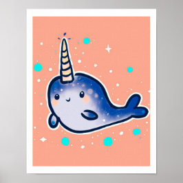 Baby Narwhal Art Impressão Para Crianças E Nursery