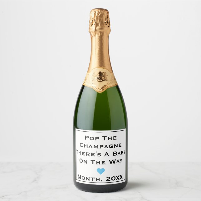 Baby on the Way Sparkling Wine Label (Frente)
