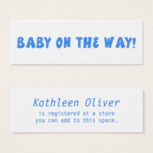 Baby on Way Dotted Blue Gift Registry Card