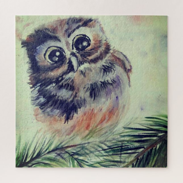 Baby Owl Quebra-cabeça - Pintura (Vertical)