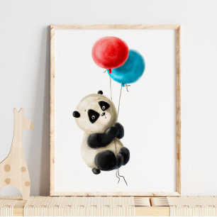 Baby Panda Balloon Impressão   Panda Watercolor Im