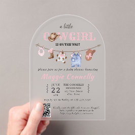 Baby Pink Little Cowgirl is on the Way Invitation