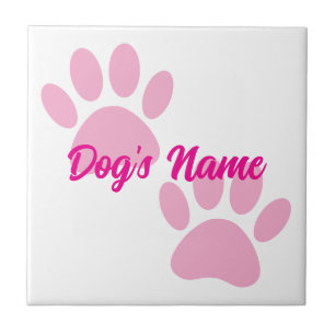 Baby Pink Puppy Paw Imprime Nome Personalizado