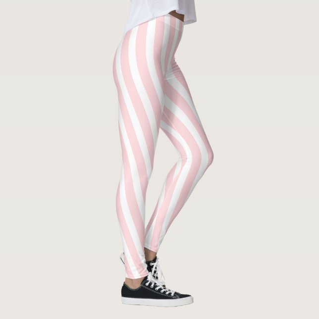 Baby Pink & White Stripe Leggings (Direita)