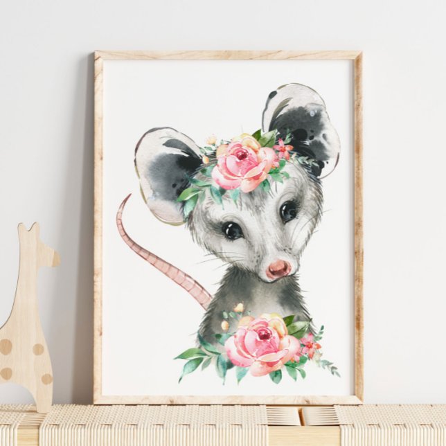 Baby Possum Woodland Animal Nursery | Impressão de (Criador carregado)
