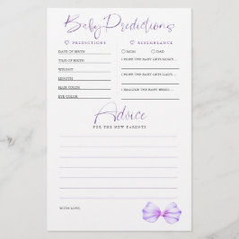 Baby Predictions Advice Purple Chá de fraldas Game