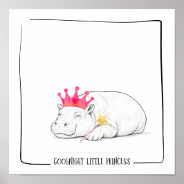 Baby Pygmy Hippo Princess Poster