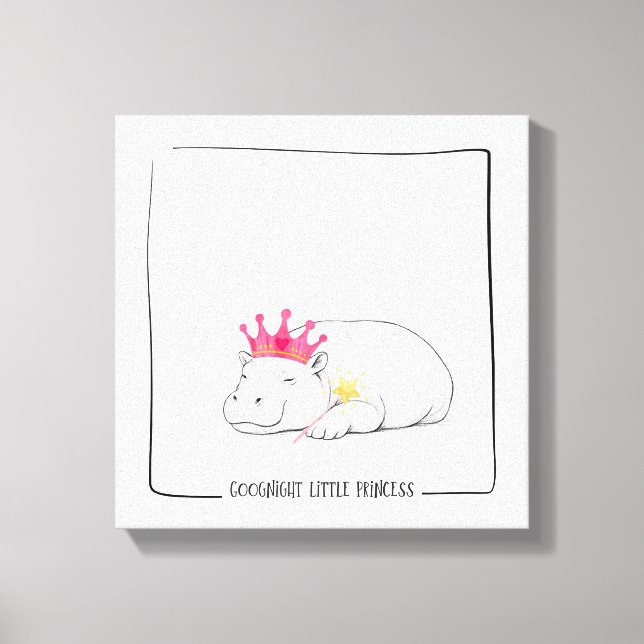 Baby Pygmy Hippo Princess Wall Canvas (Frente)