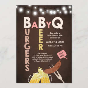 Baby Q convite CHURRASCO Chá de fraldas Russo  Co