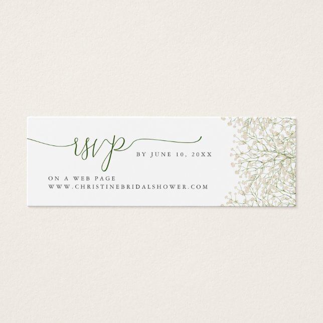 Baby’s Breath Minimalist Floral Bridal Shower RSVP (Frente)