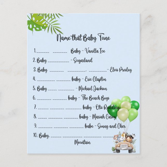 Baby Safari Jogos Chás de fraldas (Frente)