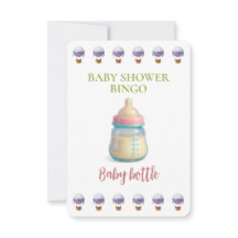 Baby Shower Bingo Card, Funny Game- Baby Bottle