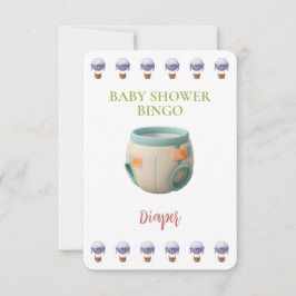 Baby Shower Bingo Card, Funny Game- Diaper