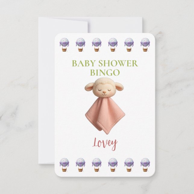 Baby Shower Bingo Card, Funny Game- Lovey (Frente)