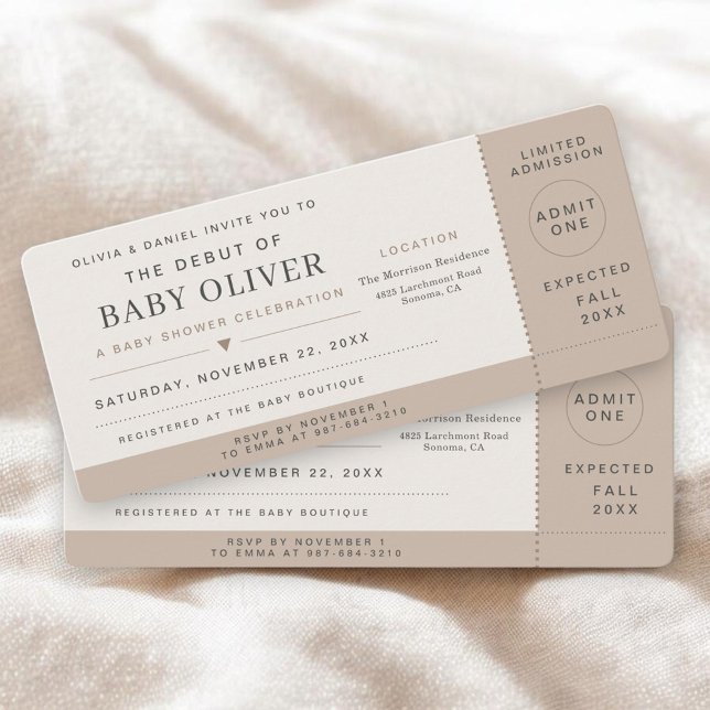 Baby Shower Concert Ticket Invitation (Criador carregado)