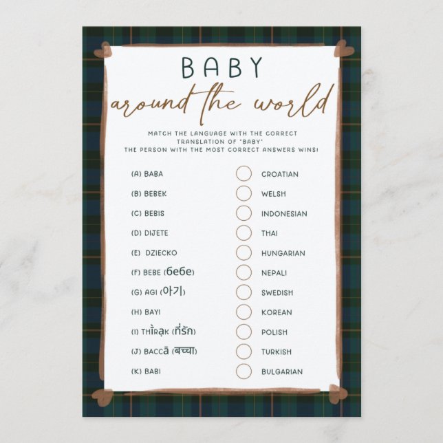 Baby Shower Game – Baby Translations (Frente)