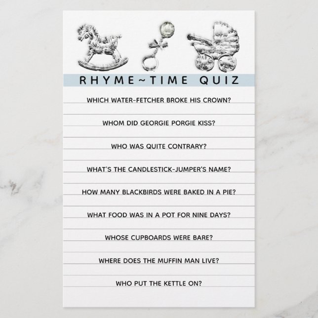 Baby Shower Game Parenting Advice Flyer (Frente)