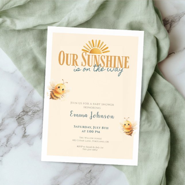 Baby Shower Invitation Our Sunshine (Criador carregado)
