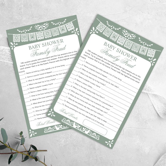 Baby Shower Survey Says Game Card (Criador carregado)