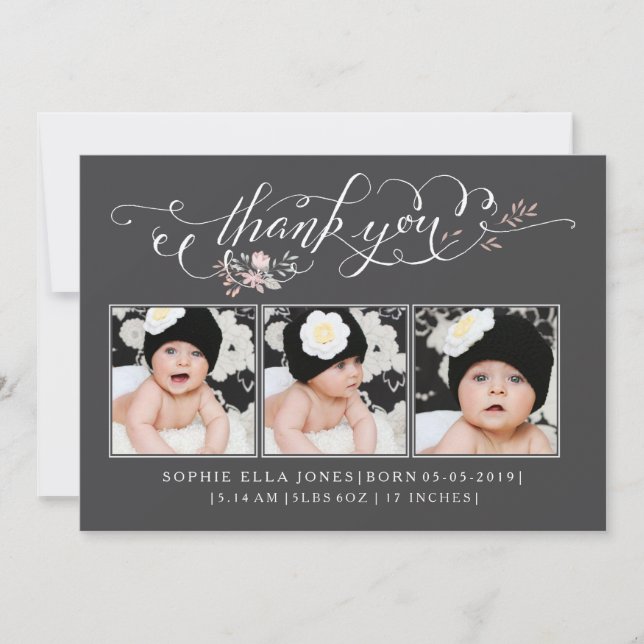 Baby Sip & See Obrigado Anúncio de Nascimento (Frente)