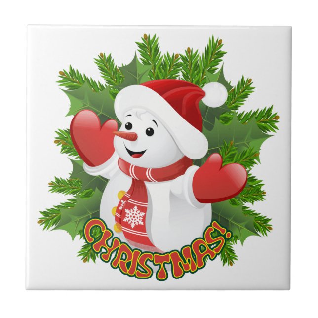 Baby Snowman com Ornament Crystal Snowflakes (Frente)