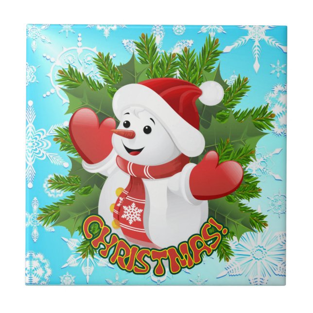 Baby Snowman com Ornament Crystal Snowflakes (Frente)