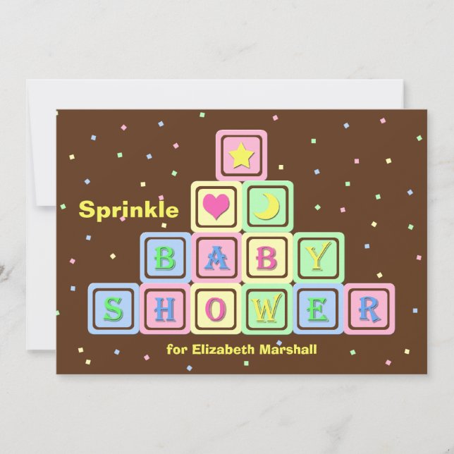 Baby Sprinkle Convite Gênero Chá Neutro (Frente)